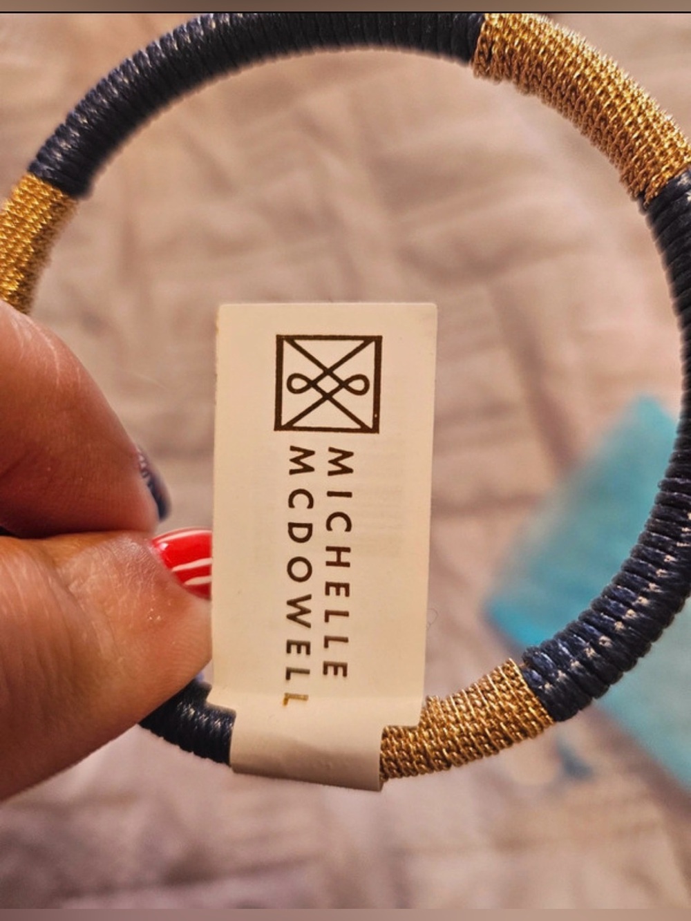 Michelle McDowell Navy and Gold Wrapped Bracelet